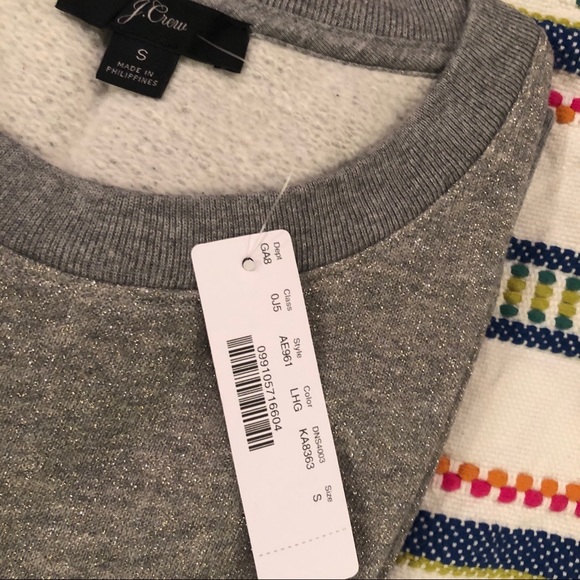 Jcrew lurex shrunken sweatshirt, NWT - Picture 7 of 7